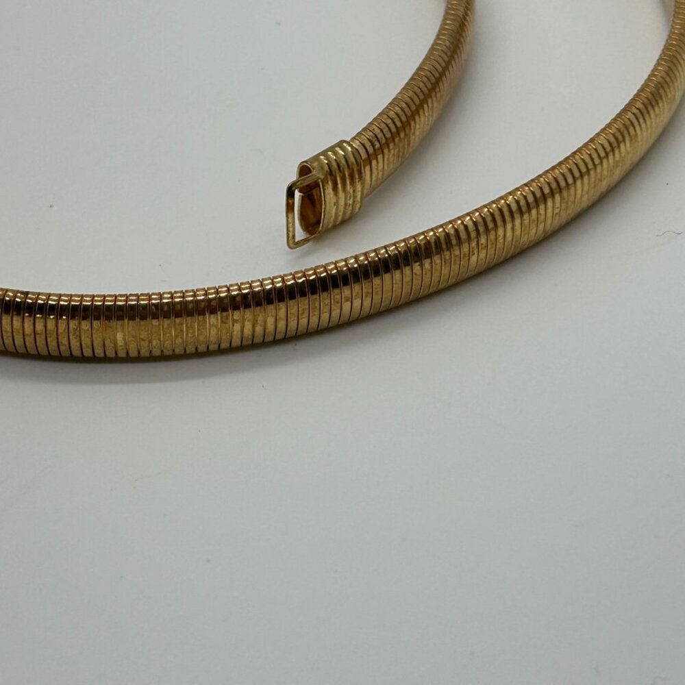 Vintage Snake Chain Stretch Belt Gold-tone Hammered Oval Buckle 80s Boho - Picture 7 of 15